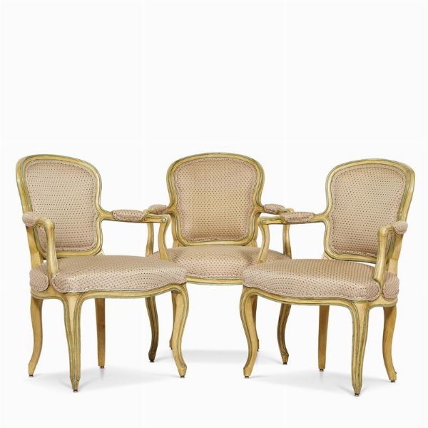 SEI POLTRONE, ITALIA SETTENTRIONALE, SECOLO XVIII  - Asta Mobili, oggetti d'arte e sculture da collezioni private  - Associazione Nazionale - Case d'Asta italiane