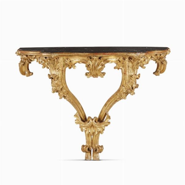 COPPIA DI CONSOLES DA PARETE, GENOVA, SECONDA MET  SECOLO XVIII  - Asta Mobili, oggetti d'arte e sculture da collezioni private  - Associazione Nazionale - Case d'Asta italiane