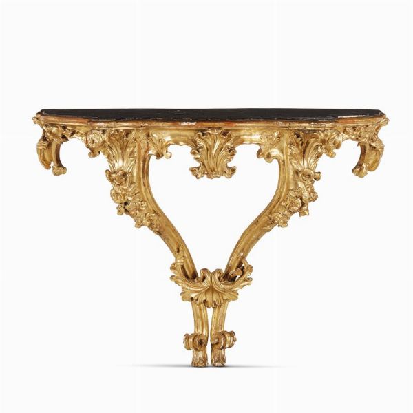 COPPIA DI CONSOLES DA PARETE, GENOVA, SECONDA MET  SECOLO XVIII  - Asta Mobili, oggetti d'arte e sculture da collezioni private  - Associazione Nazionale - Case d'Asta italiane
