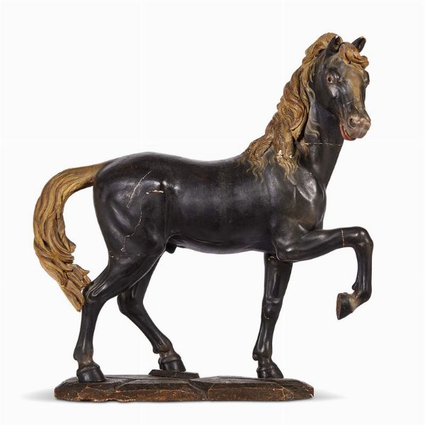 CAVALLO DA PRESEPE, GENOVA, SECOLO XVIII  - Asta Mobili, oggetti d'arte e sculture da collezioni private  - Associazione Nazionale - Case d'Asta italiane
