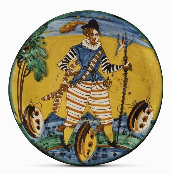 PIATTO, MONTELUPO, PRIMA MET� SECOLO XVII  - Asta Mobili, oggetti d'arte e sculture da collezioni private  - Associazione Nazionale - Case d'Asta italiane