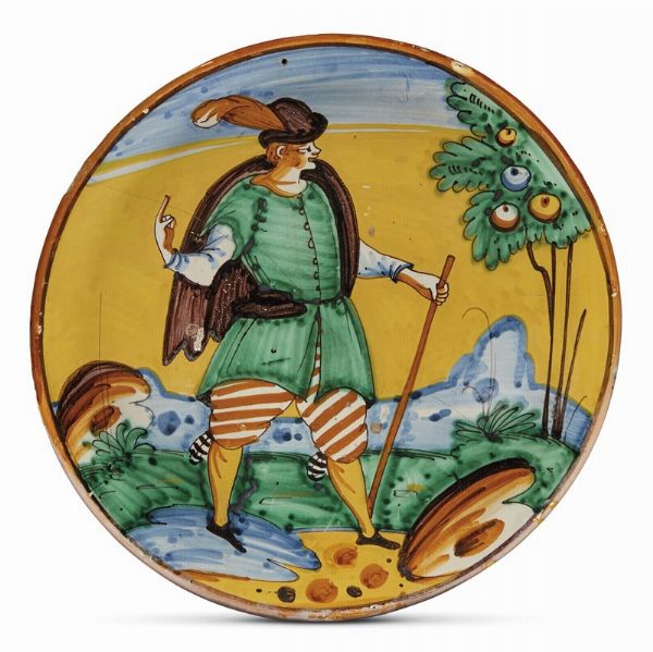 PIATTO, MONTELUPO, PRIMA MET� SECOLO XVII  - Asta Mobili, oggetti d'arte e sculture da collezioni private  - Associazione Nazionale - Case d'Asta italiane