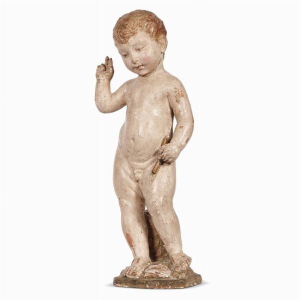 GES BAMBINO BENEDICENTE, FIRENZE, SECONDA MET     SECOLO XV  - Asta Mobili, oggetti d'arte e sculture da collezioni private  - Associazione Nazionale - Case d'Asta italiane