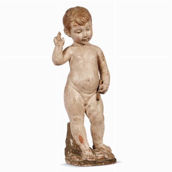 GES BAMBINO BENEDICENTE, FIRENZE, SECONDA MET     SECOLO XV  - Asta Mobili, oggetti d'arte e sculture da collezioni private  - Associazione Nazionale - Case d'Asta italiane