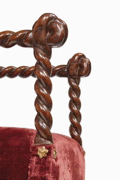 TRE SEGGIOLONI DA PARATA, SIENA, SECONDA MET SECOLO XVI  - Asta Mobili, oggetti d'arte e sculture da collezioni private  - Associazione Nazionale - Case d'Asta italiane