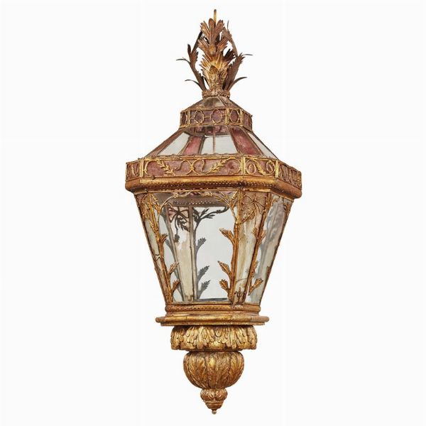 COPPIA DI LANTERNE, ITALIA MERIDIONALE, FINE SECOLO XVIII  - Asta Mobili, oggetti d'arte e sculture da collezioni private  - Associazione Nazionale - Case d'Asta italiane