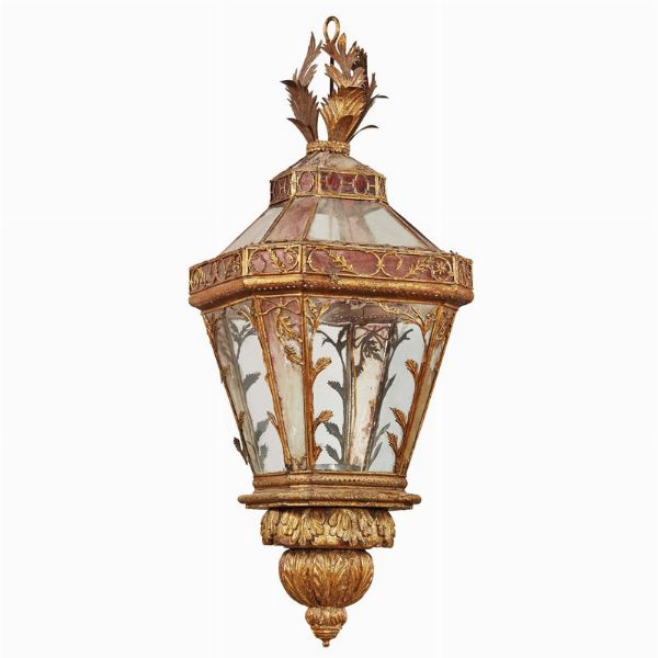COPPIA DI LANTERNE, ITALIA MERIDIONALE, FINE SECOLO XVIII  - Asta Mobili, oggetti d'arte e sculture da collezioni private  - Associazione Nazionale - Case d'Asta italiane