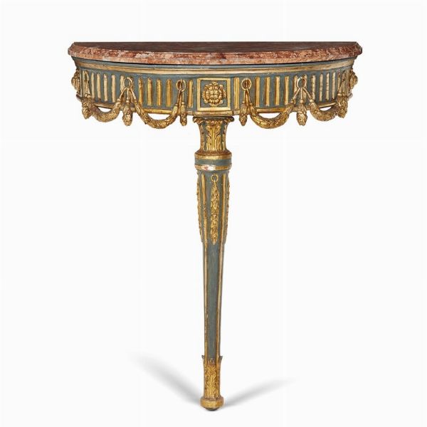 COPPIA DI PICCOLE CONSOLES DA PARETE, ITALIA SETTENTRIONALE, FINE SECOLO XVIII  - Asta Mobili, oggetti d'arte e sculture da collezioni private  - Associazione Nazionale - Case d'Asta italiane