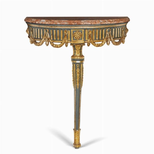 COPPIA DI PICCOLE CONSOLES DA PARETE, ITALIA SETTENTRIONALE, FINE SECOLO XVIII  - Asta Mobili, oggetti d'arte e sculture da collezioni private  - Associazione Nazionale - Case d'Asta italiane