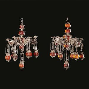 COPPIA DI LAMPADARIETTI, PALERMO, SECOLO XVII-XVIII  - Asta Mobili, oggetti d'arte e sculture da collezioni private  - Associazione Nazionale - Case d'Asta italiane