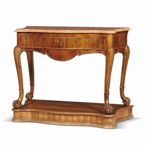 COPPIA DI CONSOLES, NAPOLI, SECONDA MET  À   SECOLO XVIII  - Asta Mobili, oggetti d'arte e sculture da collezioni private  - Associazione Nazionale - Case d'Asta italiane