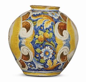 VASO GLOBULARE, VENEZIA, SECONDA MET  À   SECOLO XVI  - Asta Mobili, oggetti d'arte e sculture da collezioni private  - Associazione Nazionale - Case d'Asta italiane