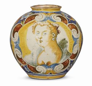VASO GLOBULARE, VENEZIA, SECONDA MET  À   SECOLO XVI  - Asta Mobili, oggetti d'arte e sculture da collezioni private  - Associazione Nazionale - Case d'Asta italiane