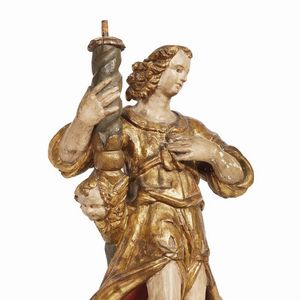 QUATTRO ANGELI REGGICERO, ITALIA CENTRALE, SECOLO XVI  - Asta Mobili, oggetti d'arte e sculture da collezioni private  - Associazione Nazionale - Case d'Asta italiane