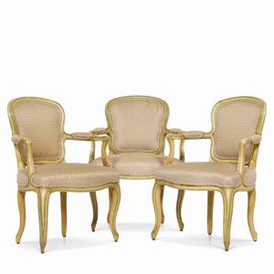 SEI POLTRONE, ITALIA SETTENTRIONALE, SECOLO XVIII  - Asta Mobili, oggetti d'arte e sculture da collezioni private  - Associazione Nazionale - Case d'Asta italiane