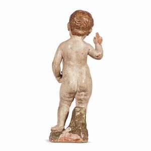 GES BAMBINO BENEDICENTE, FIRENZE, SECONDA MET     SECOLO XV  - Asta Mobili, oggetti d'arte e sculture da collezioni private  - Associazione Nazionale - Case d'Asta italiane