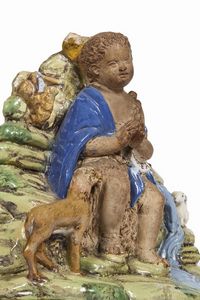 SAN GIOVANNI BATTISTA FANCIULLO NEL DESERTO, FIRENZE, GIOVANNI DELLA ROBBIA, 1520 CIRCA  - Asta Mobili, oggetti d'arte e sculture da collezioni private  - Associazione Nazionale - Case d'Asta italiane