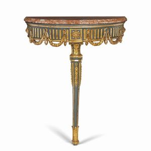 COPPIA DI PICCOLE CONSOLES DA PARETE, ITALIA SETTENTRIONALE, FINE SECOLO XVIII  - Asta Mobili, oggetti d'arte e sculture da collezioni private  - Associazione Nazionale - Case d'Asta italiane