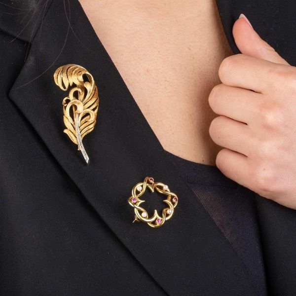 DUE SPILLE  - Asta Gioielli - Associazione Nazionale - Case d'Asta italiane