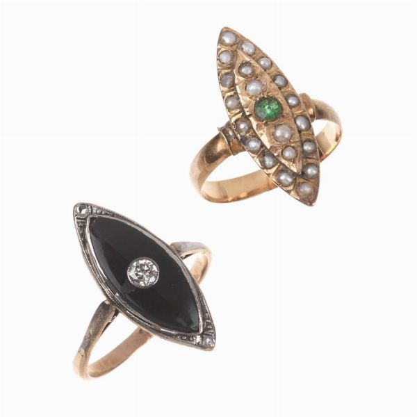 DUE ANELLI A LOSANGA  - Asta Gioielli - Associazione Nazionale - Case d'Asta italiane