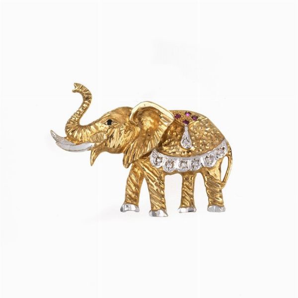 LOTTO COMPOSTO DA SPILLA E PENDENTE  - Asta Gioielli - Associazione Nazionale - Case d'Asta italiane