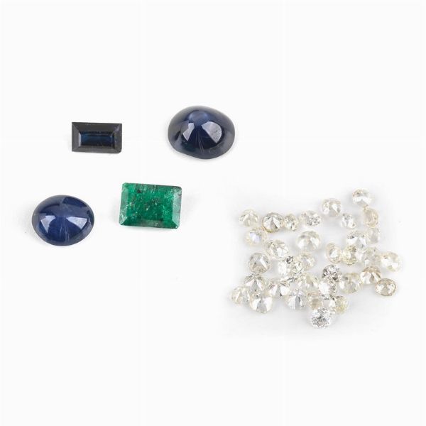 LOTTO CON DIAMANTI E PIETRE DI COLORE  - Asta Gioielli - Associazione Nazionale - Case d'Asta italiane