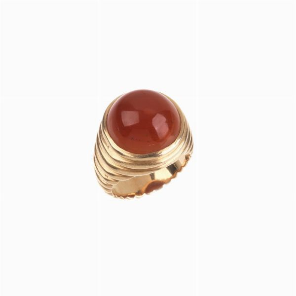 ANELLO CON CORNIOLA  - Asta Gioielli - Associazione Nazionale - Case d'Asta italiane