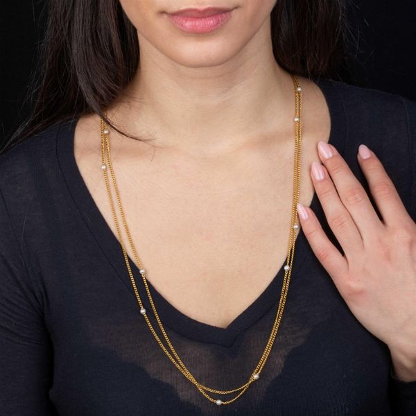 LUNGA CATENA CON PERLE  - Asta Gioielli - Associazione Nazionale - Case d'Asta italiane