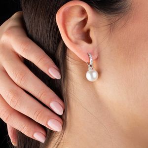 PAIO DI ORECCHINI CON PERLE PENDENTI E DIAMANTI  - Asta Gioielli - Associazione Nazionale - Case d'Asta italiane