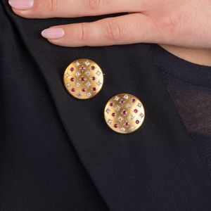 COPPIA DI SPILLE CON RUBINI E DIAMANTI  - Asta Gioielli - Associazione Nazionale - Case d'Asta italiane
