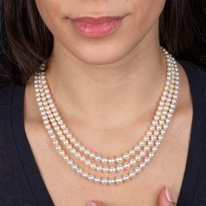 COLLANA DI PERLE CON DIAMANTI  - Asta Gioielli - Associazione Nazionale - Case d'Asta italiane