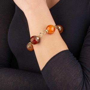 BRACCIALE A CATENA CON CORNIOLE  - Asta Gioielli - Associazione Nazionale - Case d'Asta italiane