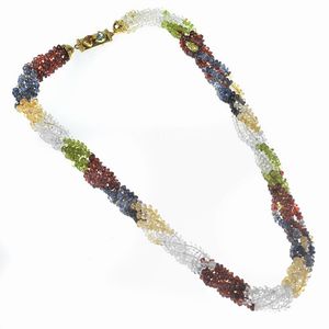 COLLANA TORCHON CON PIETRE SEMIPREZIOSE  - Asta Gioielli - Associazione Nazionale - Case d'Asta italiane