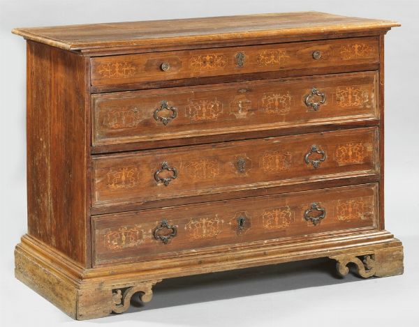 Cassettone in legno di noce  - Asta Parade - Arredi e dipinti antichi  - Associazione Nazionale - Case d'Asta italiane