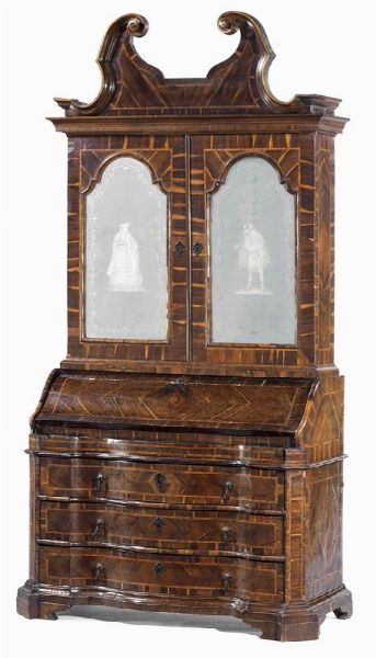 Trumeau lastronato in legno di palissandro con filetti in ciliegio  - Asta Parade - Arredi e dipinti antichi  - Associazione Nazionale - Case d'Asta italiane