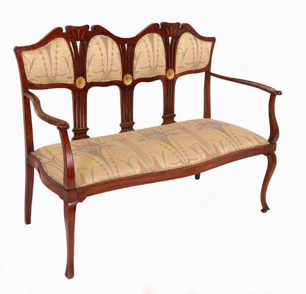 Salotto Liberty in legno di mogano  - Asta Parade - Arredi e dipinti antichi  - Associazione Nazionale - Case d'Asta italiane