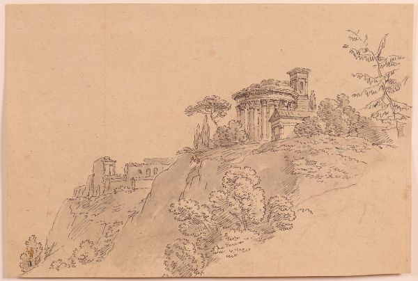 Paesaggio con tempio antico monoptero  - Asta Parade - Arredi e dipinti antichi  - Associazione Nazionale - Case d'Asta italiane