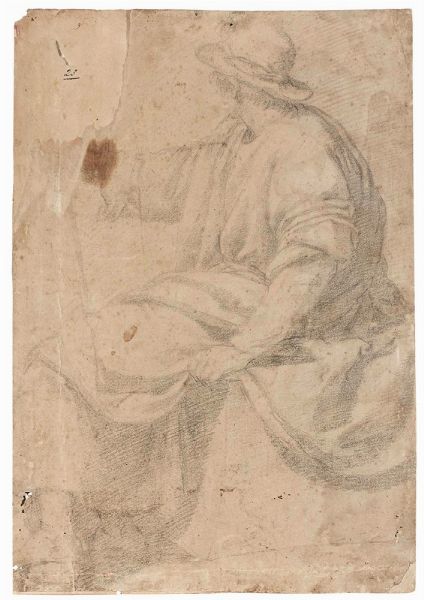 Uomo seduto con cappello  - Asta Parade - Arredi e dipinti antichi  - Associazione Nazionale - Case d'Asta italiane