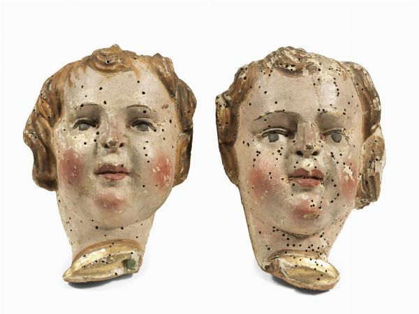 Coppia di teste di cherubini  - Asta Parade - Arredi e dipinti antichi  - Associazione Nazionale - Case d'Asta italiane