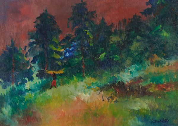 Giovanni Omiccioli : Bosco con fascinaia  - Asta Arte Moderna e Contemporanea - Associazione Nazionale - Case d'Asta italiane