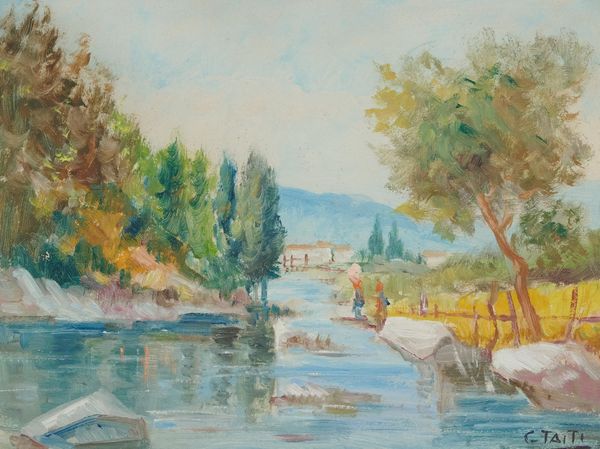 Taiti : Donne al fiume  - Asta Arte Moderna e Contemporanea - Associazione Nazionale - Case d'Asta italiane