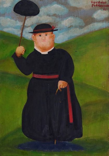 Eugenio Pieraccini : Pretino con ombrello  - Asta Arte Moderna e Contemporanea - Associazione Nazionale - Case d'Asta italiane