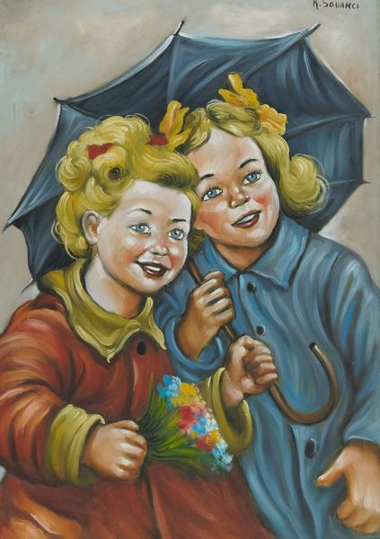 Roberto Sguanci : Bambine  - Asta Arte Moderna e Contemporanea - Associazione Nazionale - Case d'Asta italiane