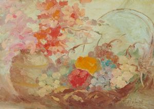 Guido Guidi - Vaso di fiori con frutta