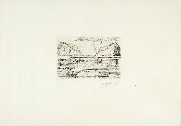 Carlo Carr : Marina.  - Asta Arte Moderna e Contemporanea - Associazione Nazionale - Case d'Asta italiane