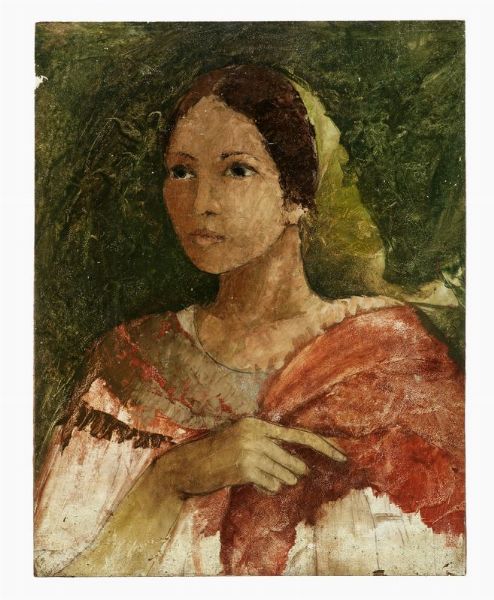 Domenico Purificato : Figura femminile.  - Asta Arte Moderna e Contemporanea - Associazione Nazionale - Case d'Asta italiane