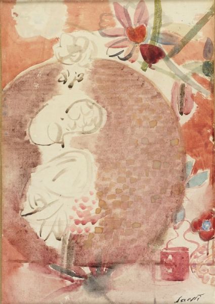 BRUNO SAETTI : Natura morta con fiore.  - Asta Arte Moderna e Contemporanea - Associazione Nazionale - Case d'Asta italiane