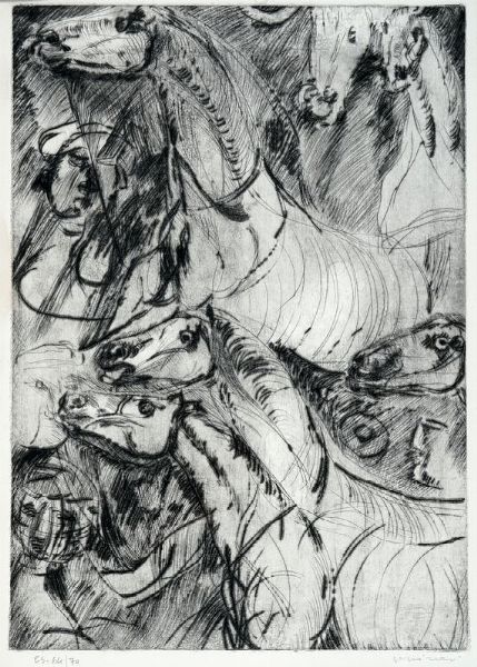 Bruno Cassinari : Cavalli.  - Asta Arte Moderna e Contemporanea - Associazione Nazionale - Case d'Asta italiane
