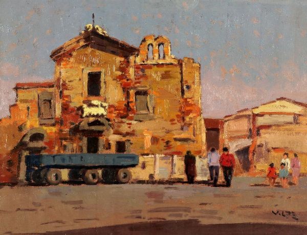 Angiolo Volpe : Vecchia Livorno.  - Asta Arte Moderna e Contemporanea - Associazione Nazionale - Case d'Asta italiane