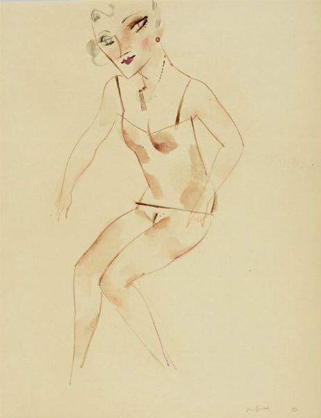 Alberto Manfredi : (Semi)Nudo femminile.  - Asta Arte Moderna e Contemporanea - Associazione Nazionale - Case d'Asta italiane
